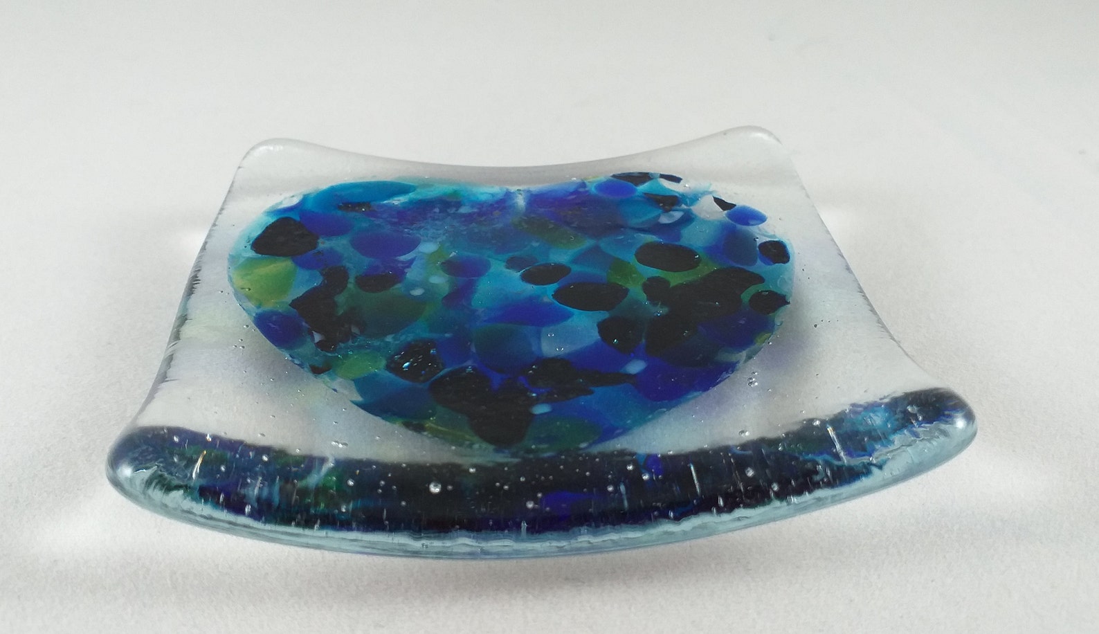 Fused glass trinket dish Etsy