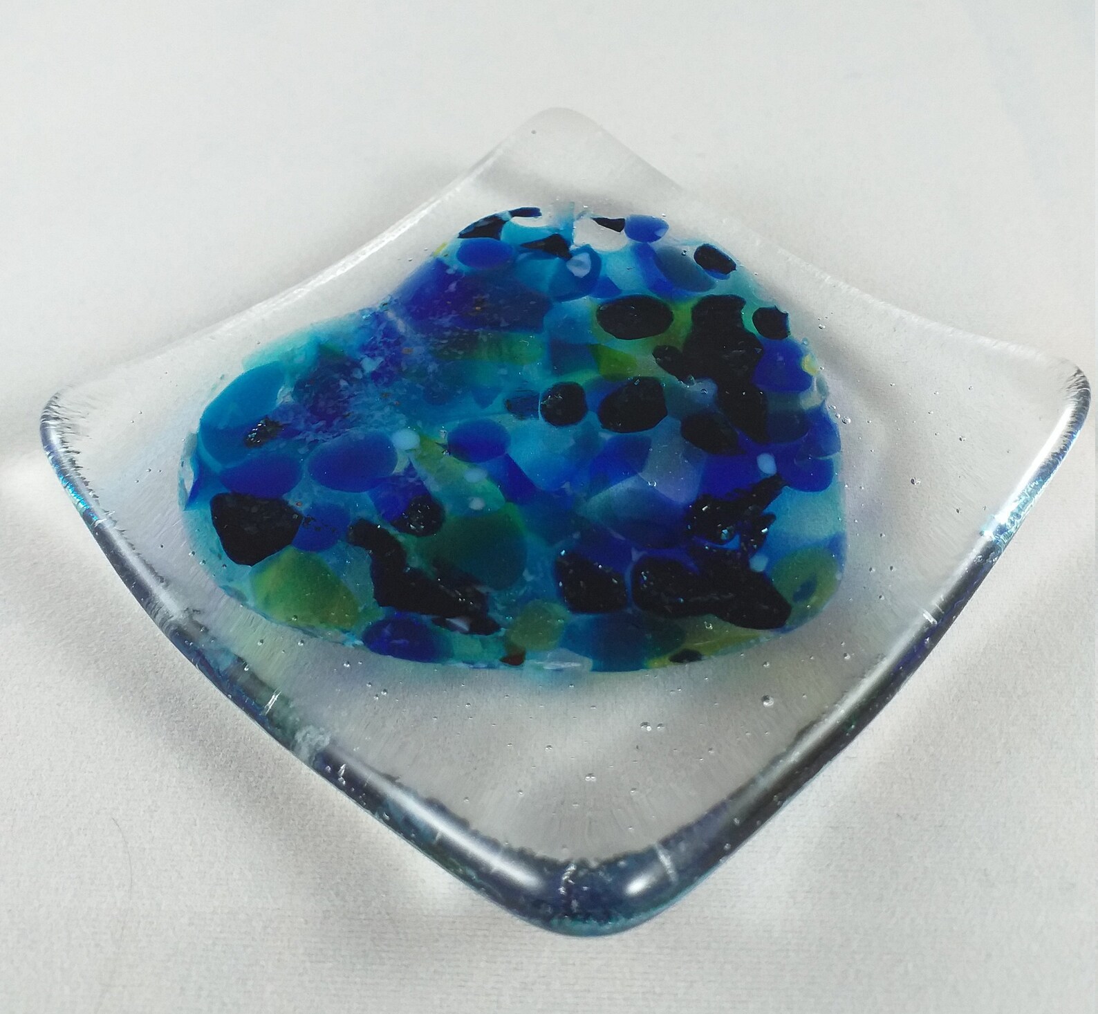 Fused glass trinket dish Etsy