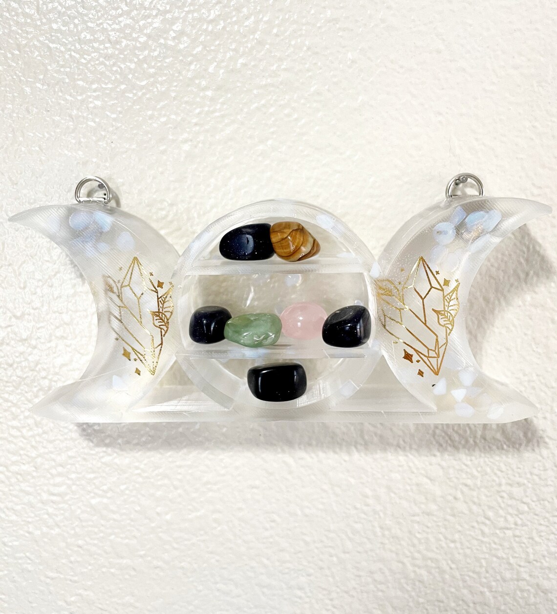 Crystal Shelf Gemstone Shelf Moon Shelf Crescent Moon Etsy