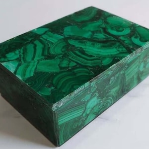 Malachit Box, Malachit Schmuckschatulle, Inlay Schmuckschatulle, Erinnerungsbox, Ringbox, Geschenk für sie, Heilkristall, grüner Marmor Stein Box Geschenk