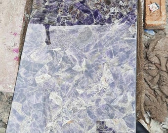 Amethyst Crystal Table, Gemstones Alternative Table Top, Restaurant Decorative, Stone Dining Table Top, Exclusive Home Decoration