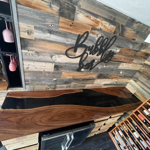 Epoxy Bar Counter Table Top, Wood Dining Table Top, Epoxy Resin Kitchen ...