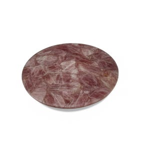 pink rose quartz table top / stone coffee table round  / living room table /  quartz side table for home / gift for him