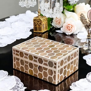 Handgefertigte Knochen Inlay Schmuck Box Organizer Einzigartige Geschenkidee