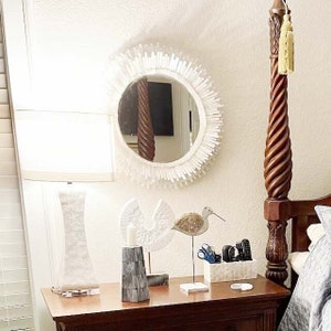 Exclusive Selenite Mirror / Handmade Mirror / Living Room Decor / Stone Vanity Mirror Bathroom Decoration