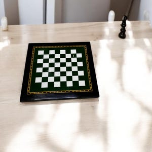 Handmade Black Marble Chess Set: Collectible Stone Inlay Board Game