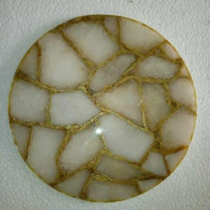 White Agate Table, Coffee Table Top, Round Table, Crystal Table, Small End Table, Kitchen Table, Luxury Home Decor