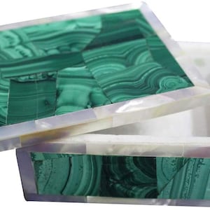 Malachit Stein Box, Marmor Schmuckschatulle, Trinket Box, Schmuck Aufbewahrung, Thanksgiving spezielles Geschenk für Frauen, Geschenk für sie, Ringbox