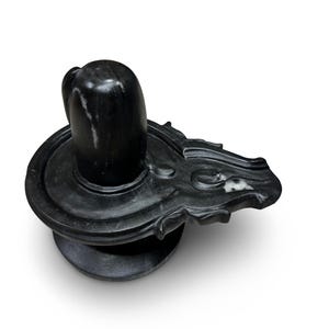 Shivling negro, Shiva Lingam de mármol, Shivling de piedra, Shivlingam, ídolo decorativo de templo religioso hinduista