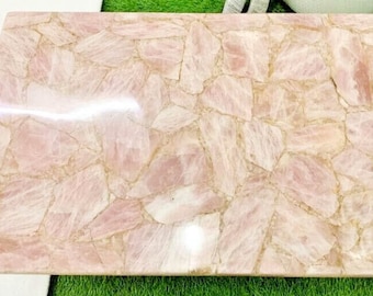 Rose Quartz Countertop, Rose Quartz Table Top, Coffee Tables, Restaurant Furniture Decor, Agate Slab, Handmade Table Top for Home & Office