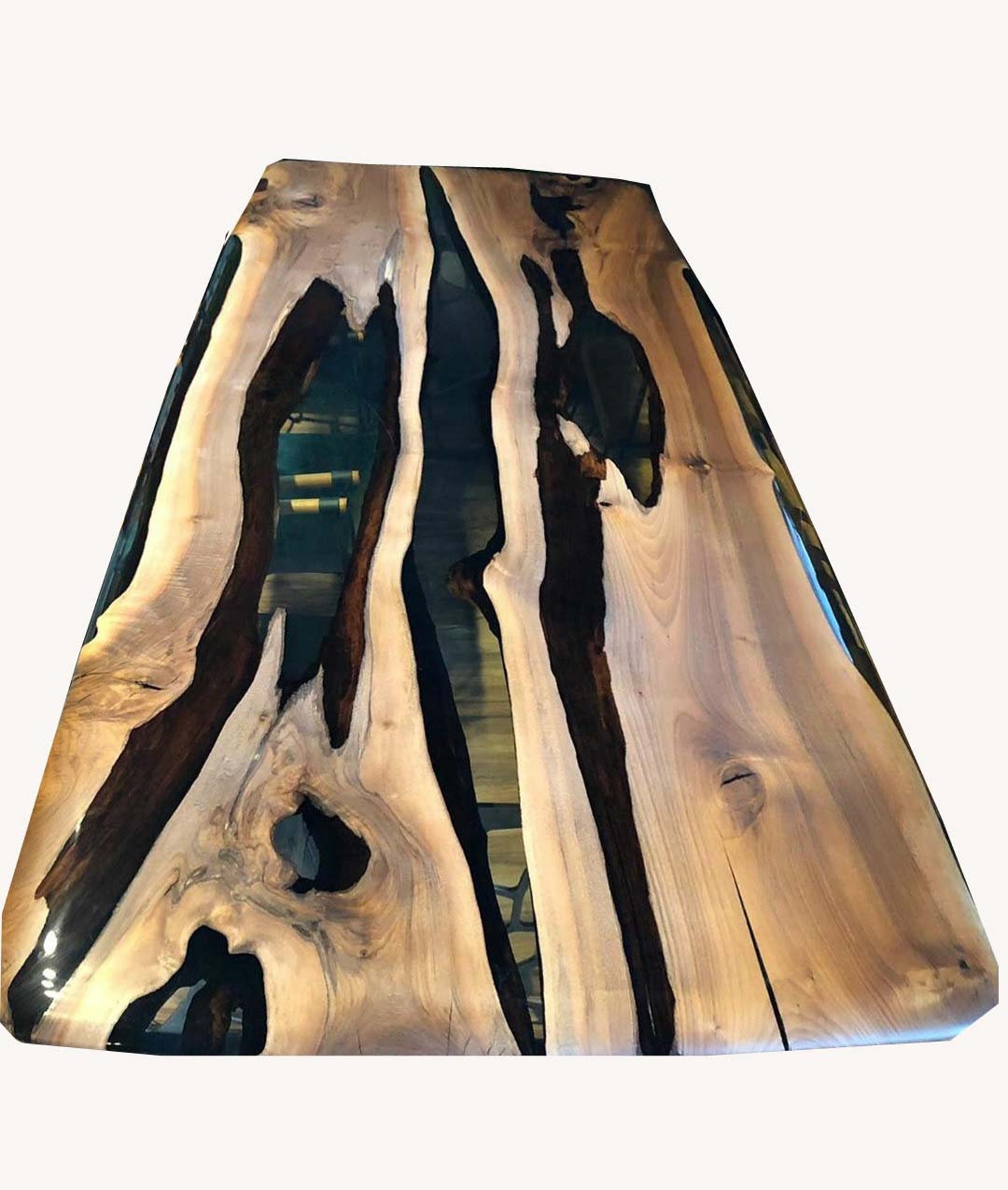 Black Epoxy Table center custom tabletop sofadining table Etsy