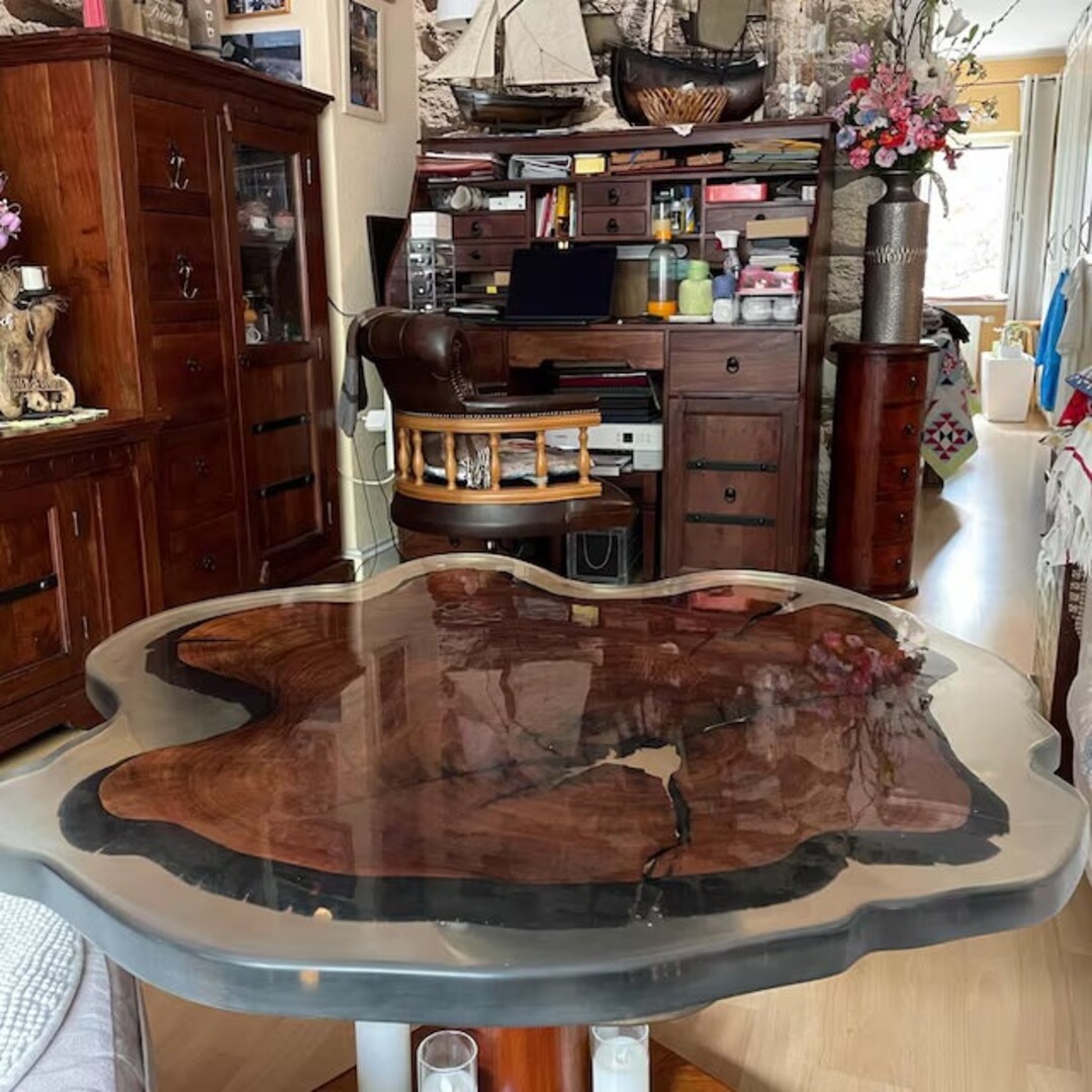 透明樹脂エポキシコーヒーテーブル - 廊下やカフェの装飾に最適な