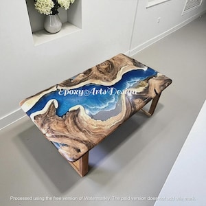 Epoxy Table Top with Acacia Wood | Dining Table Top | Live Edge Wood Table Top | Coffee Table Top | Home & Living | Custom Made Office Desk