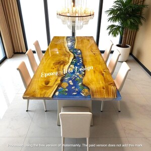 Epoxy Dining Table, Coastal Epoxy Table, River Table Epoxy, Made To Order, Side Table, Live Edge Wood Table,Made To Order,Handmade Furniture