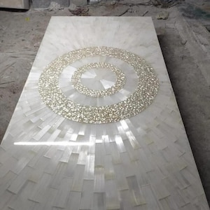 Mesa consola de selenita, mesa de comedor de piedra de cristal blanco, muebles modernos de lujo para sala de estar, decoración de mesa con piedras preciosas hechas a mano.