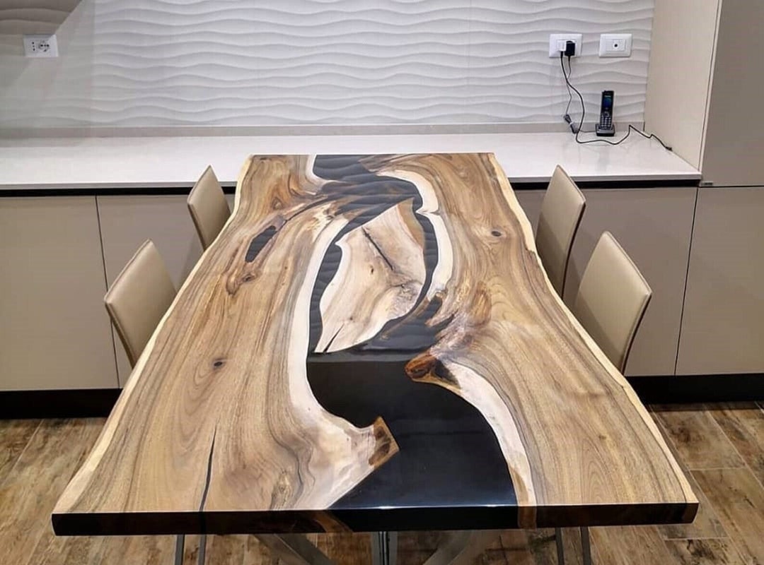 Conference Room Table Black Epoxy Table Top Epoxy Coffee Etsy
