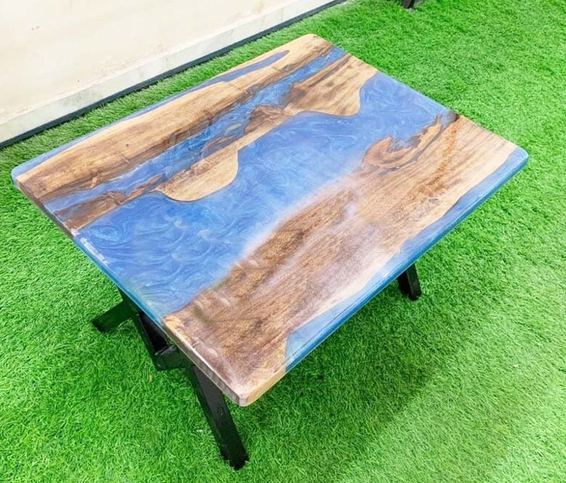 Blue River Epoxy Table Top Epoxy Resin River Table Dining Etsy