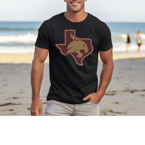 Texas State University Bella Canvas Short Sleeve Tee, TXST Bobcats, TxState, Eat Em Up Cats