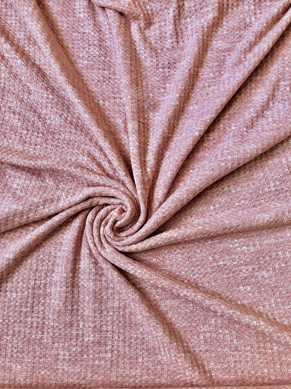 thermal knit fabric waffle knit fabric by the yard 60 wide stretch knit fabric fashion fabric apparel fabric garment fabric deadstock