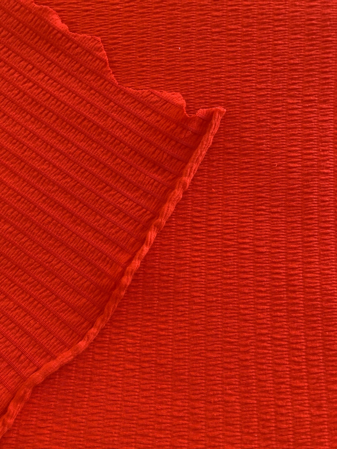 Smocked Knit Fabric, Ruched Stretch Knit Fabric, Designer Deadstock, Fashion Fabric, Apparel