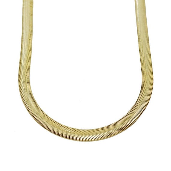 8mm Gold Snake Chain Necklace 18k Gold 
