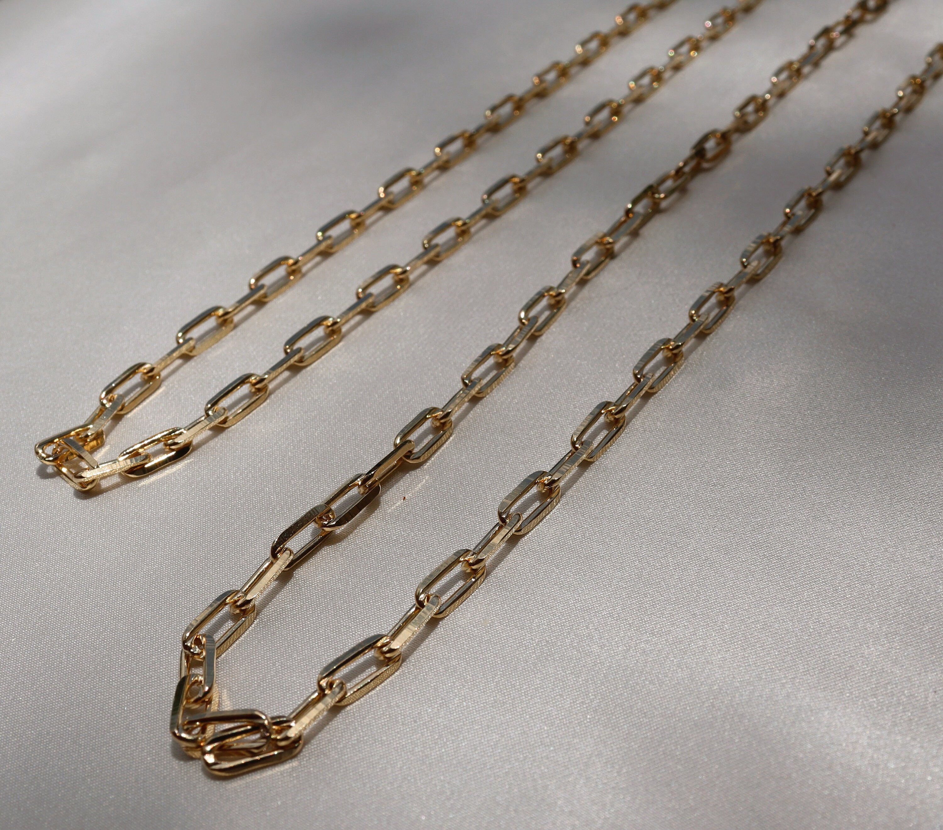 Gold Link Chain Necklace Rectangle Chain Link Necklace - Etsy