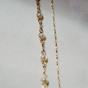 Double Layered Gold Pearl Necklace Set, Single Floating Pearl Necklace ...