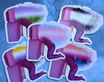 I Saw The TV Glow Gender Pride Stickers