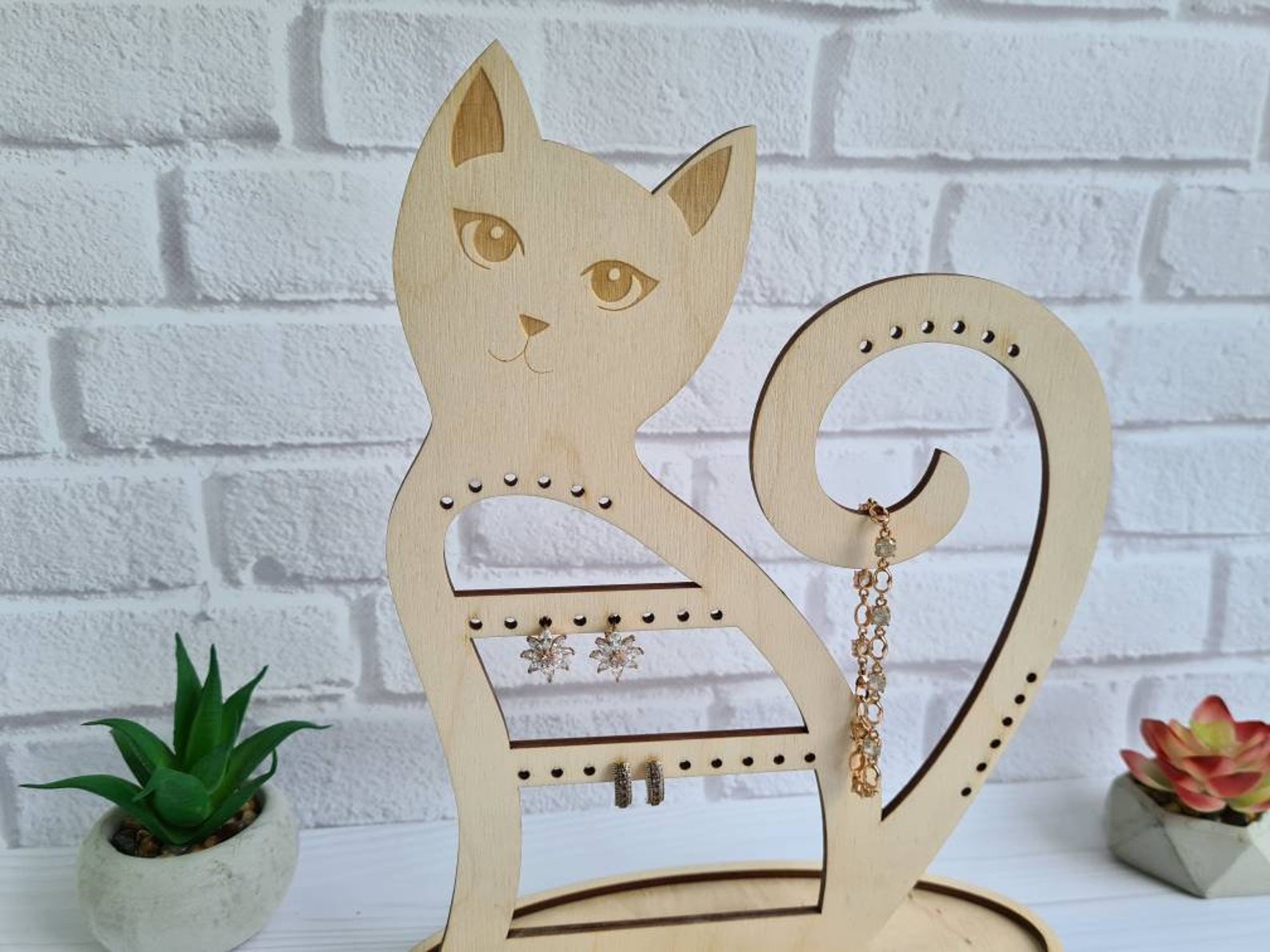 Earring holder cat Jewelry organizer stand Bracelet holder Etsy