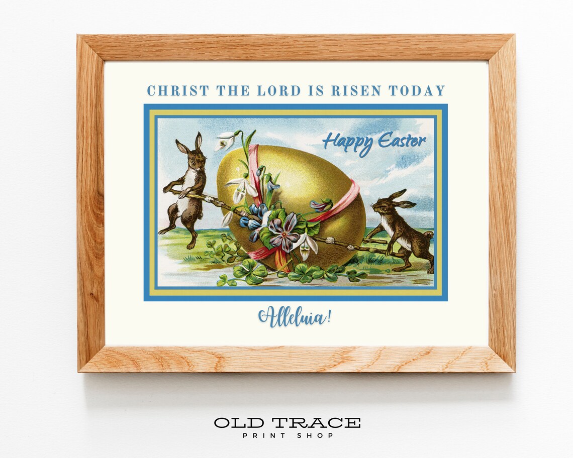 Easter Bunny Christ the Lord Christian Bible Verse Wall Art, Printable