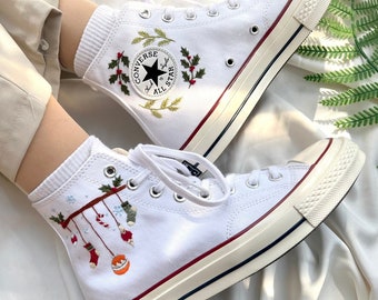 Embroidered Converse/Embroidery Converse Chuck Taylor 1970s/Sweet Orange Flower Garden/ Converse Custom SunFlower Embroidery/ Custom Logo