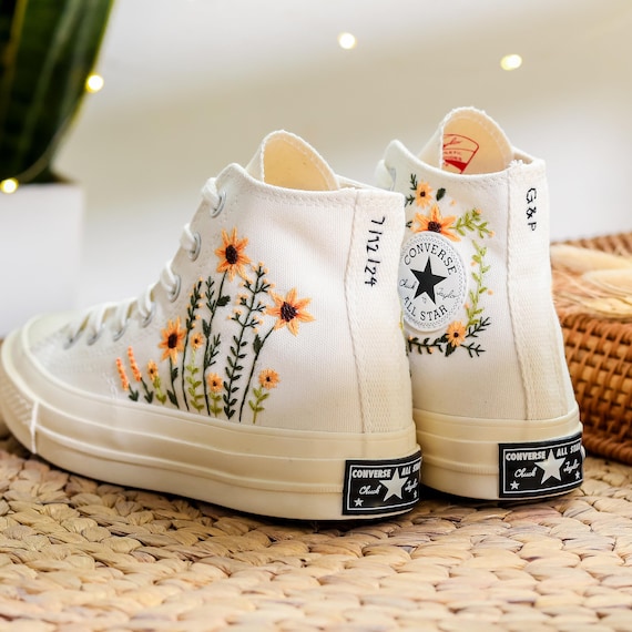 Wedding Converse Shoes Converse Embroidery Custom Converse Chuck