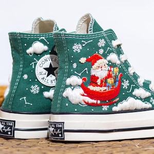 Santa Claus Converse - Etsy