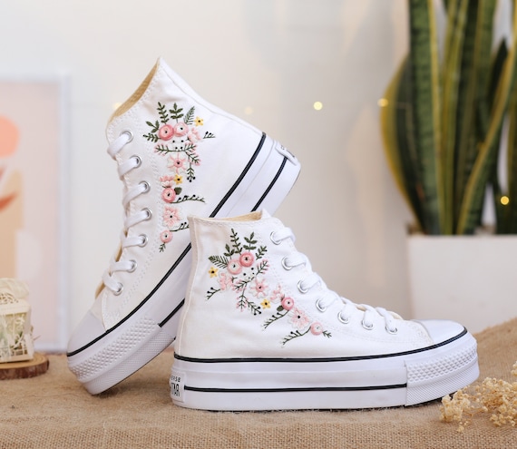 converse floral shoes