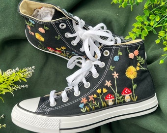 Custom Converse Chuck Taylor Mushrooms Embroidered Converse Shoes/ Mus - QT  Embroidery