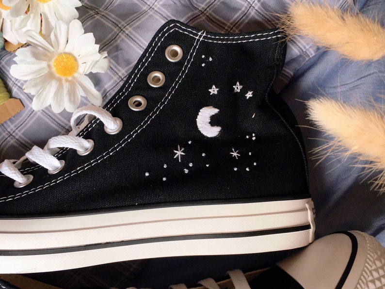 Embroidered converse/ Converse Custom Constellation Embroidery / Sagittarius Converse Shoes/ Custom Converse Embroidery Logo image 4