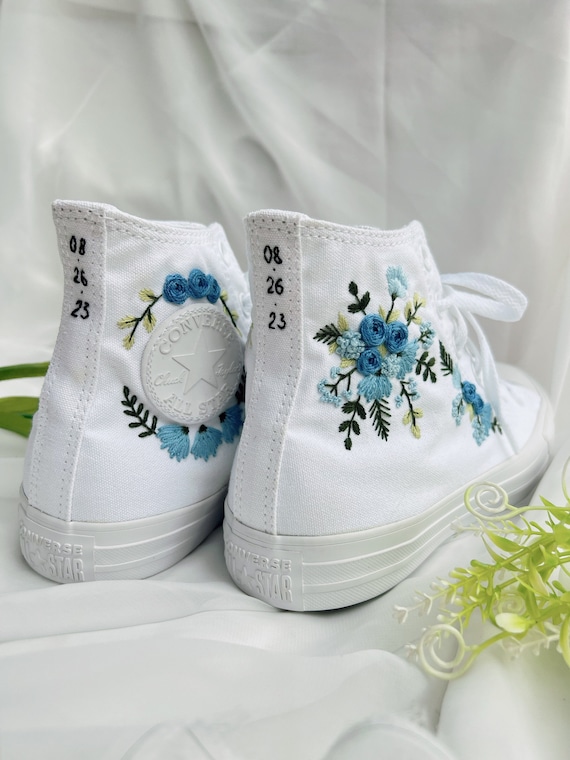 Bridal Converse embroidered Converse embroidered Sneakers Blue