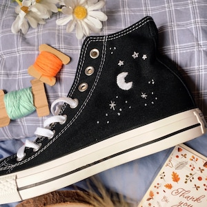 Embroidered converse/ Converse Custom Constellation Embroidery / Sagittarius Converse Shoes/ Custom Converse Embroidery Logo image 7