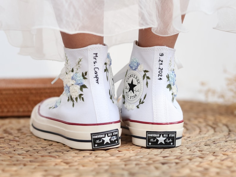 embroider wedding shoe