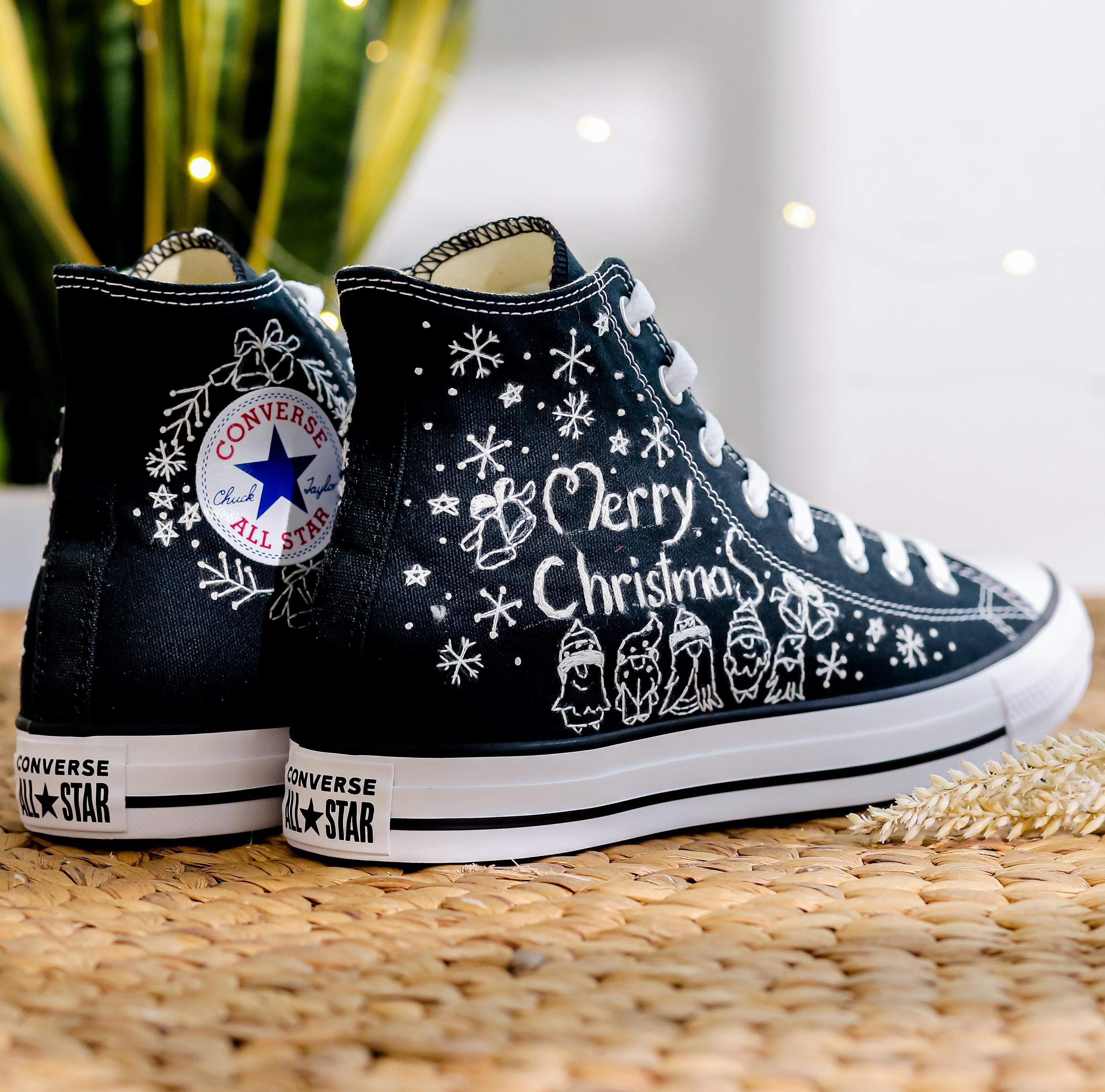 Santa Claus Converse - Etsy