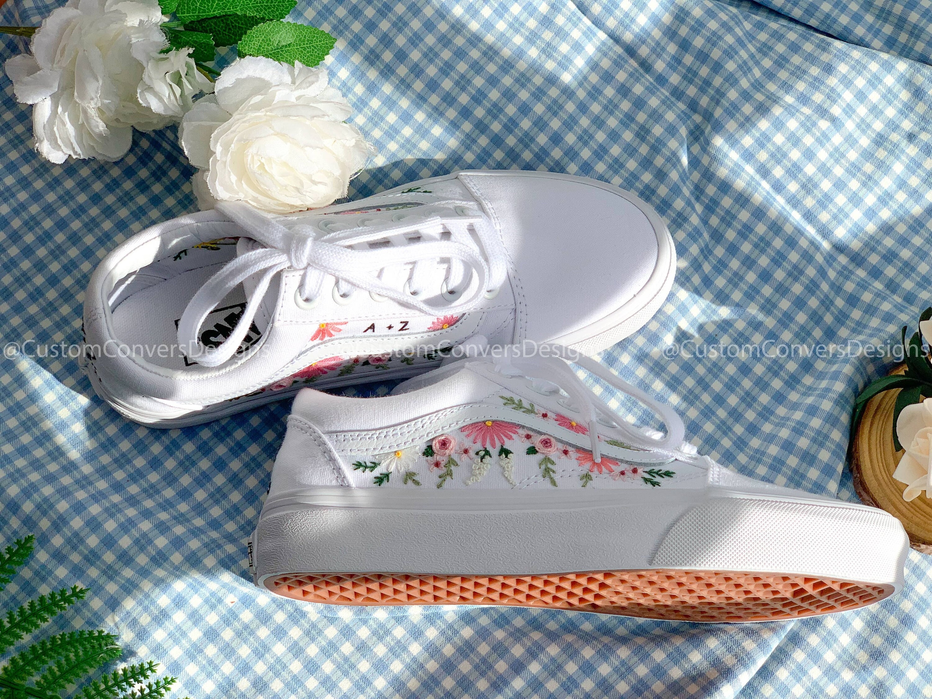 Schuhe Vans Old Skool Mit Rose Rose Rouge Vans Old Skool Mit Rosen