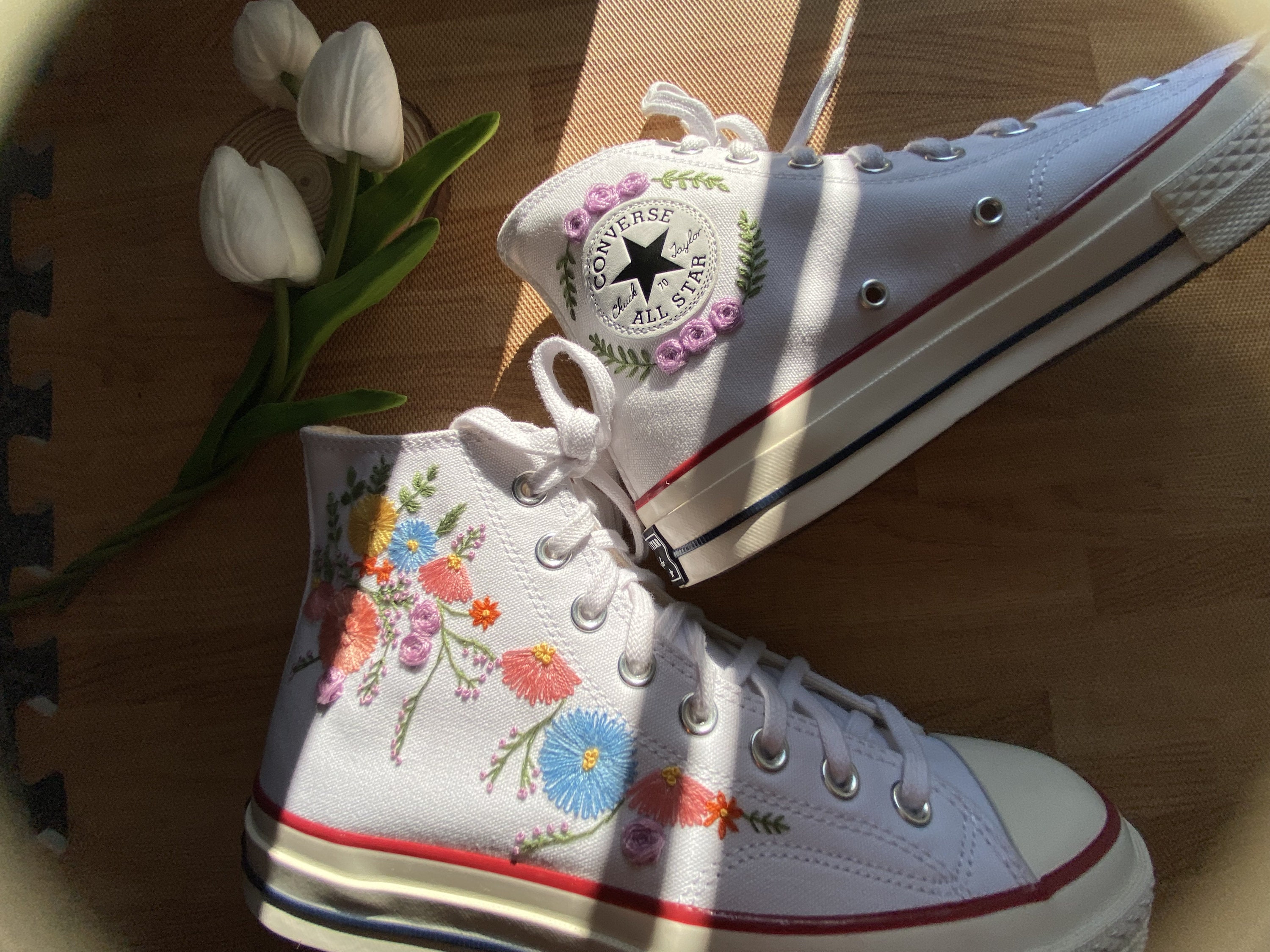 Bridal Converse embroidered Converse wedding Converse Chuck Taylor
