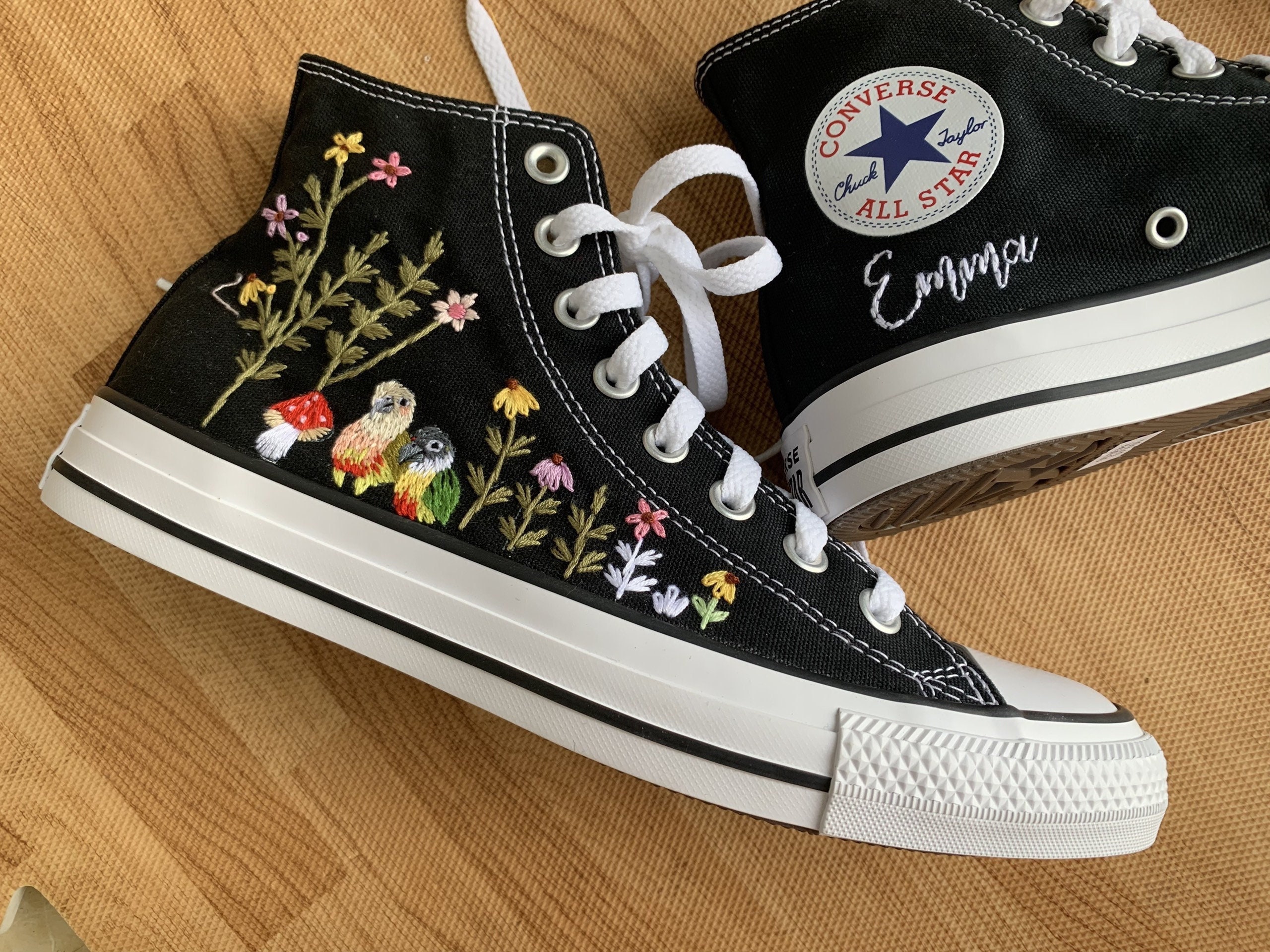 Embroidered Converse/custom - Etsy