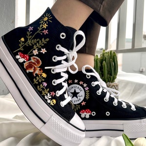 Mushroom Converse/embroidered Converse/custom Pet Converse - Etsy