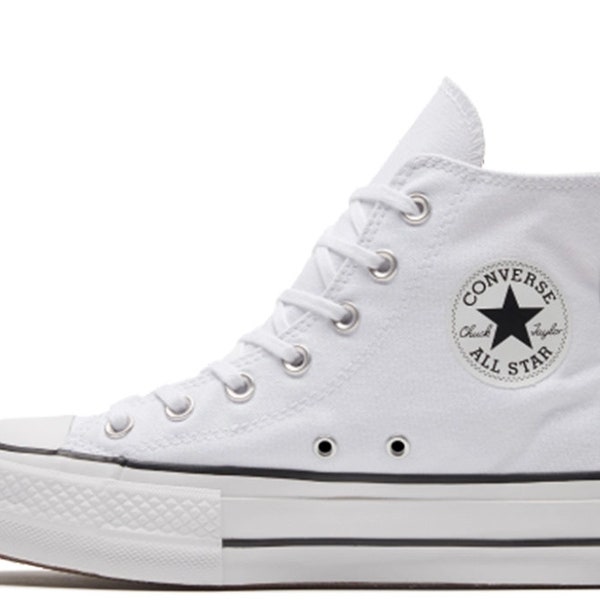 Special embroidered Converse platform shoes / Custom design Converse Custom embroidered flowers / Converse wedding shoes