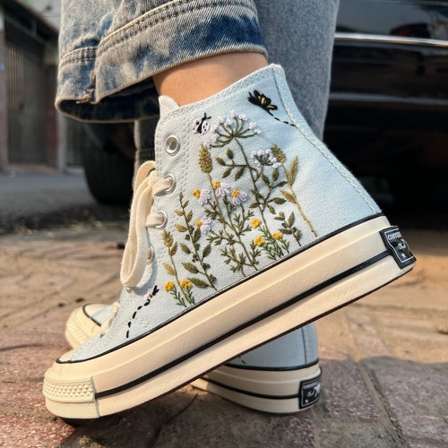 embroidered high top converse