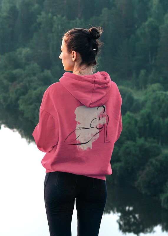 Abstract Style Designed Hoodie Model for Women