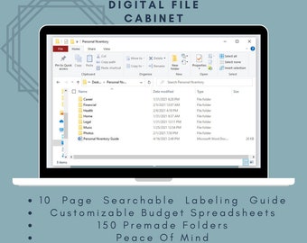 Organiseur personnel de fichiers numériques, guide d'organisation de 10 pages (téléchargement numérique) | Organisation du nouvel an, nettoyage du bureau, amélioration de soi