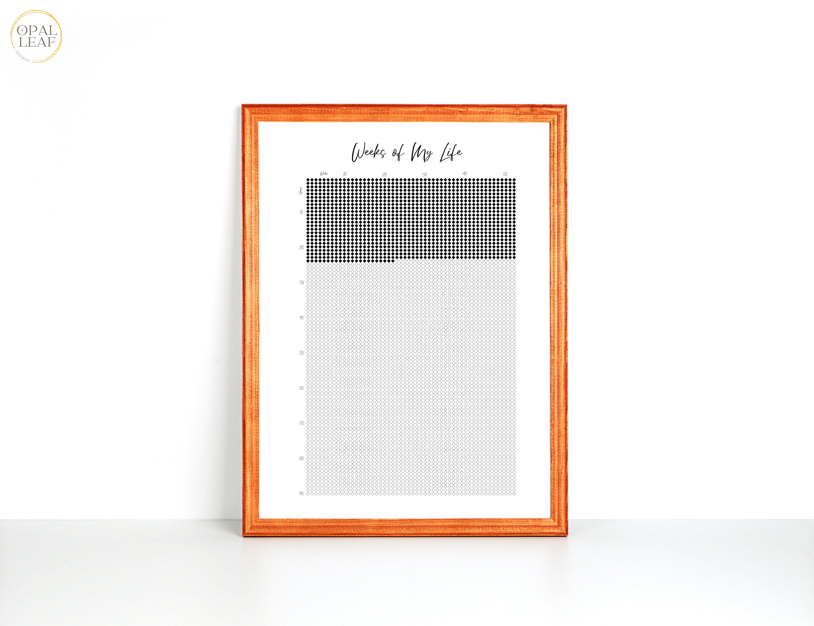 Life Calendar Life in Weeks Printable Weeks of My Life Wall Etsy