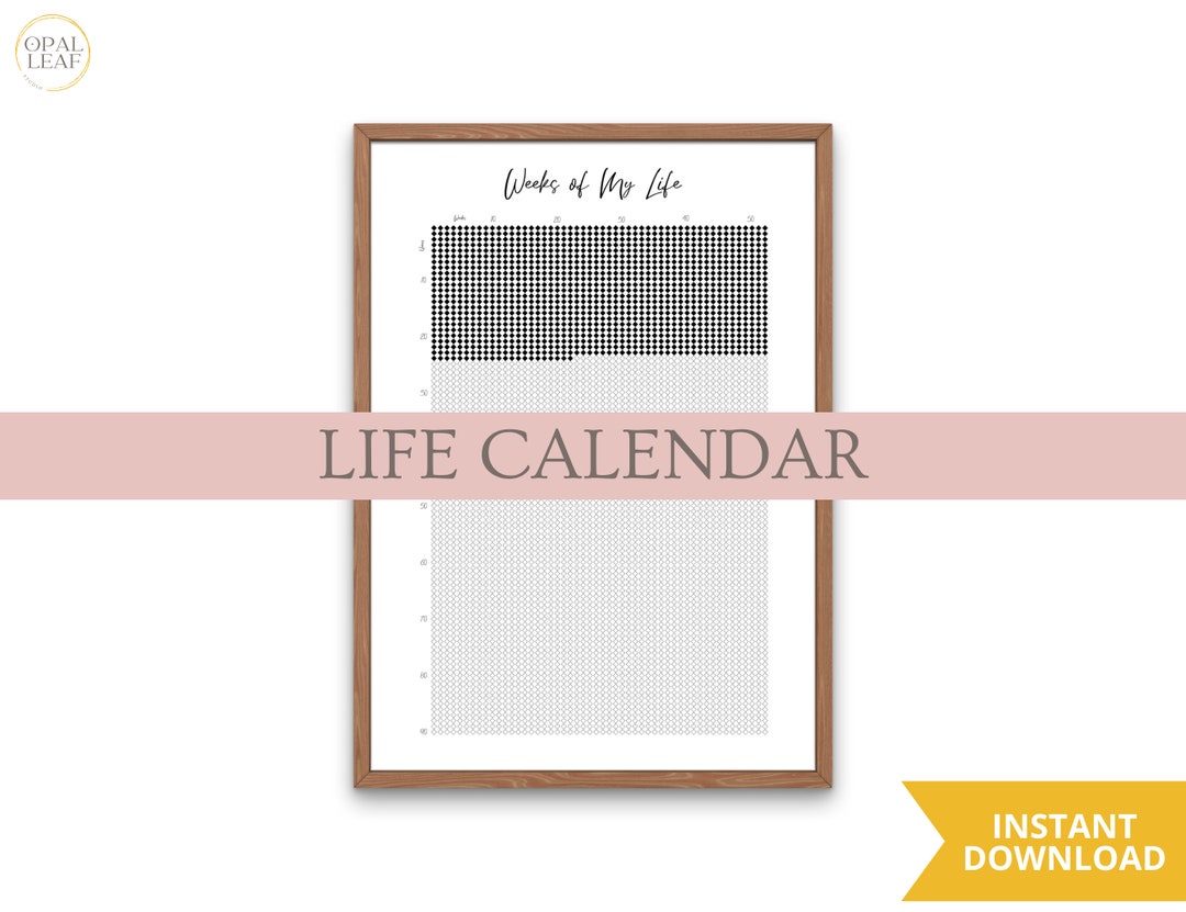 Life Calendar Life in Weeks Printable Weeks of My Life Wall - Etsy